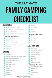 camping checklist printable checklist