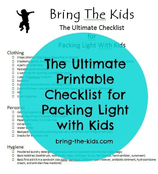 the ultimate checklist to packing light with kids