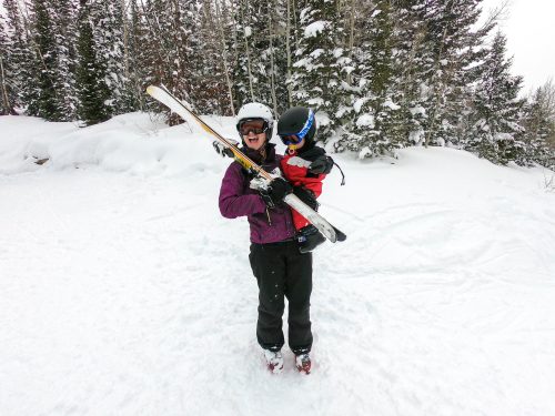 baby skiing toddler skiing
