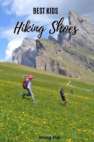 kids running down mountain, hiking shoes