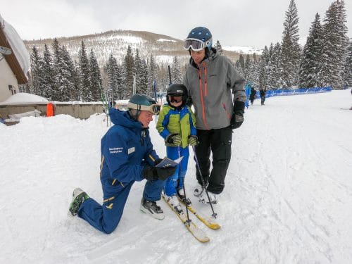 ski school with ski instructor