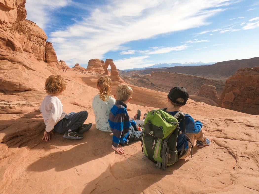 delicate arch hike with kids