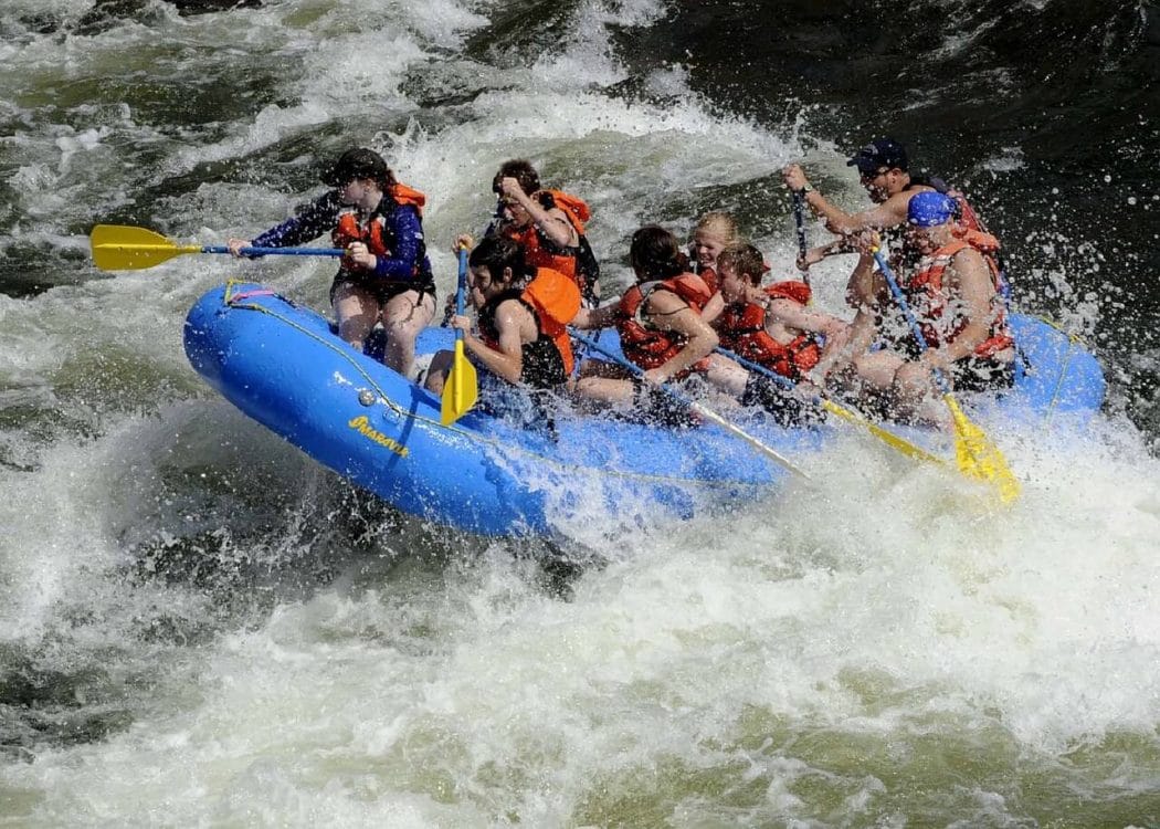 whitewater rafting with teens