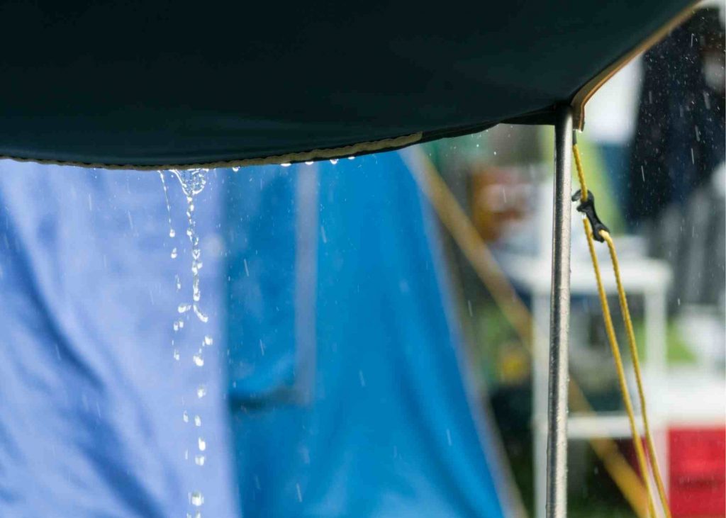 rain on the tent