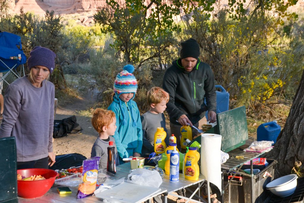 camp breakfast with kids