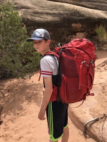 fiting a kids backpacking backpack