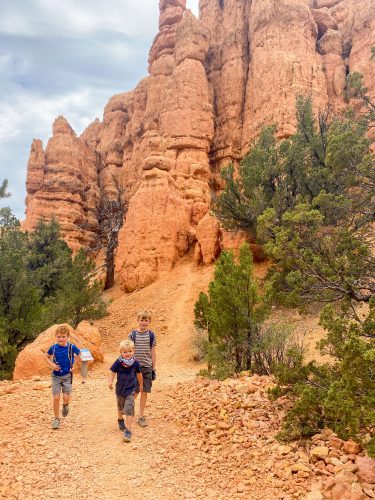 pink ledges trail red canyon with kids