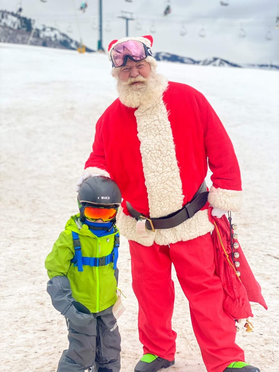 skiing with santa