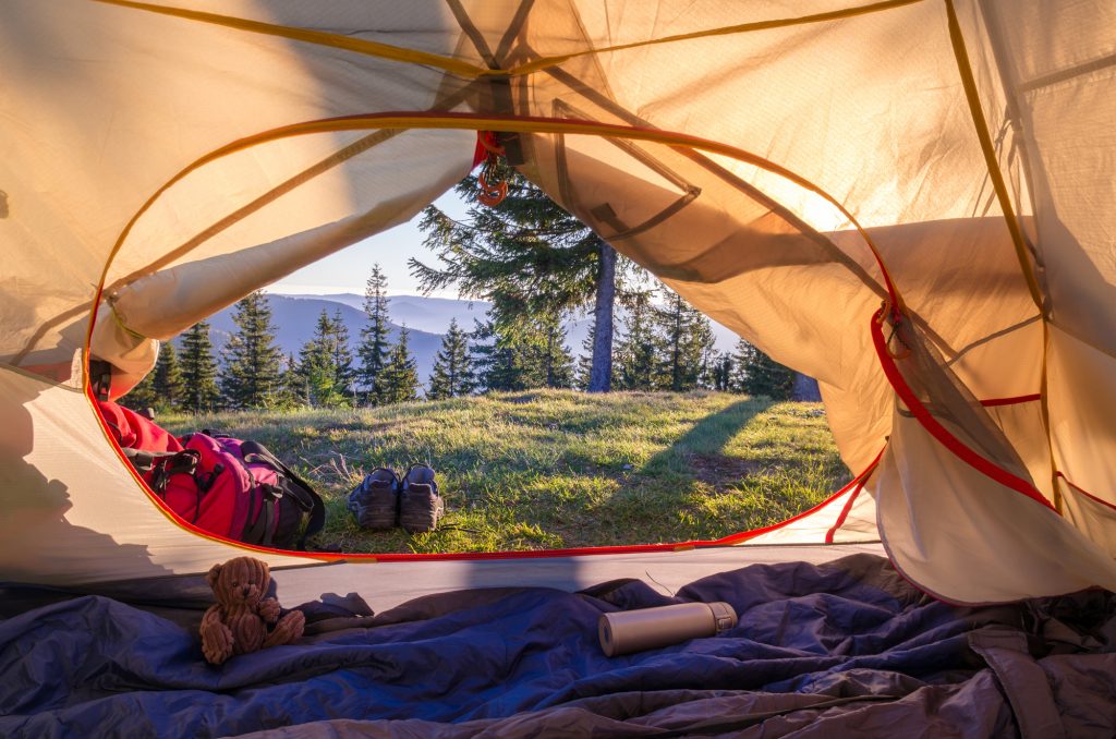use warm camping gear to get kids to sleep while camping
